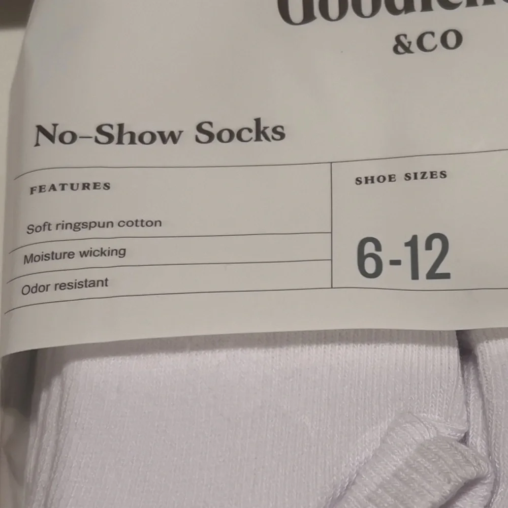 NWT Goodfellow & Co Men’s NO SHOW Socks White 6-12 Cushioned Wicking 10 PAIRS